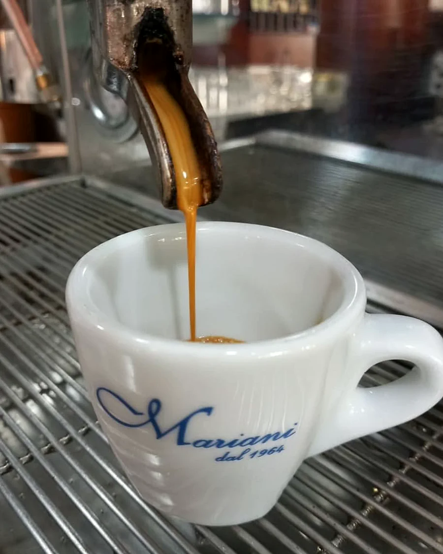Espresso in estrazione nella tazzina Mariani dal 1964